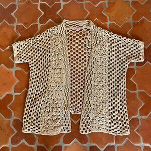 Calypso St. Barth Crochet Wrap Cardigan One Size